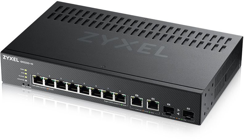 Коммутатор Zyxel GS2220-10-EU0101F (L2) 10x1Гбит/с 2xКомбо(1000BASE-T/SFP) управляемый