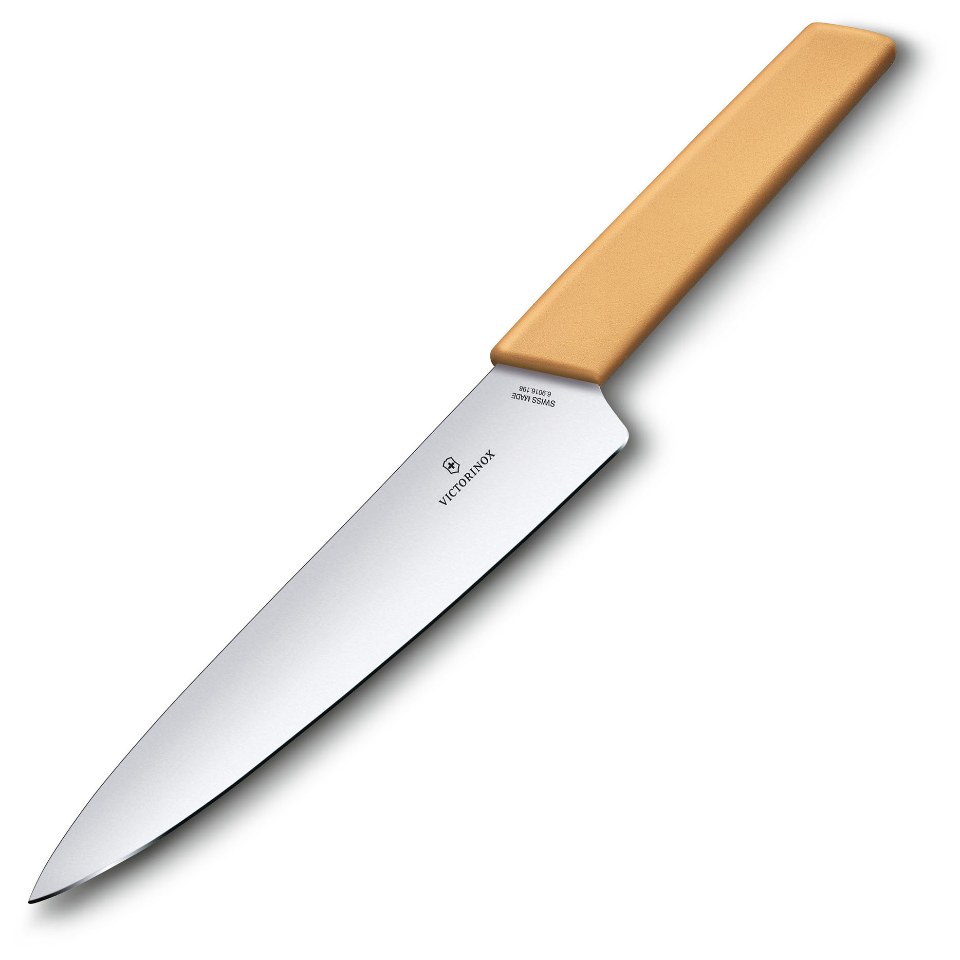 Нож кухонный Victorinox Swiss Modern (6.9016.198B) стальной разделочный лезв.190мм прямая заточка желтый блистер
