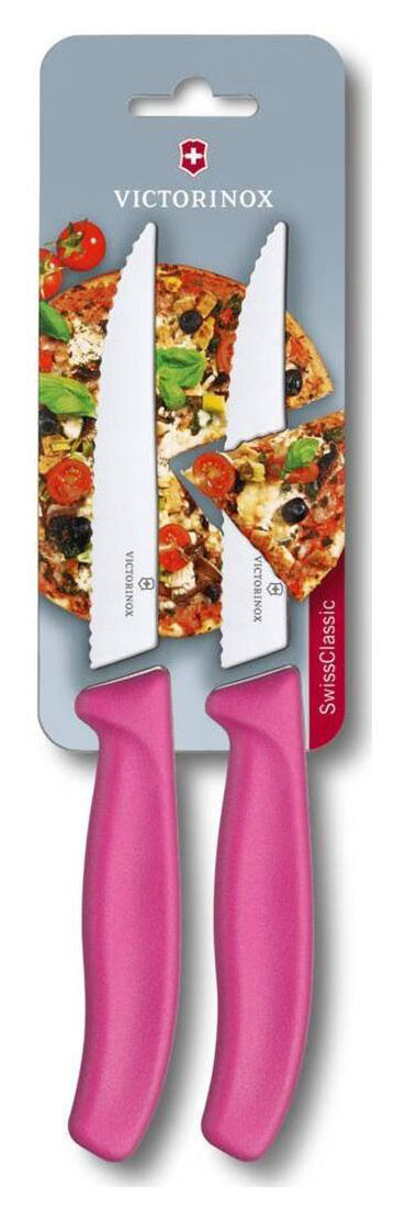 Набор ножей Victorinox Swiss Classic (6.7936.12L5B) для пиццы компл.:2предм. розовый блистер