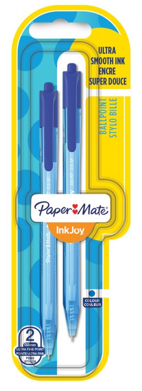 Набор ручек шариков. автоматическая Paper Mate InkJoy 100 (1956586) синий блистер (2шт)