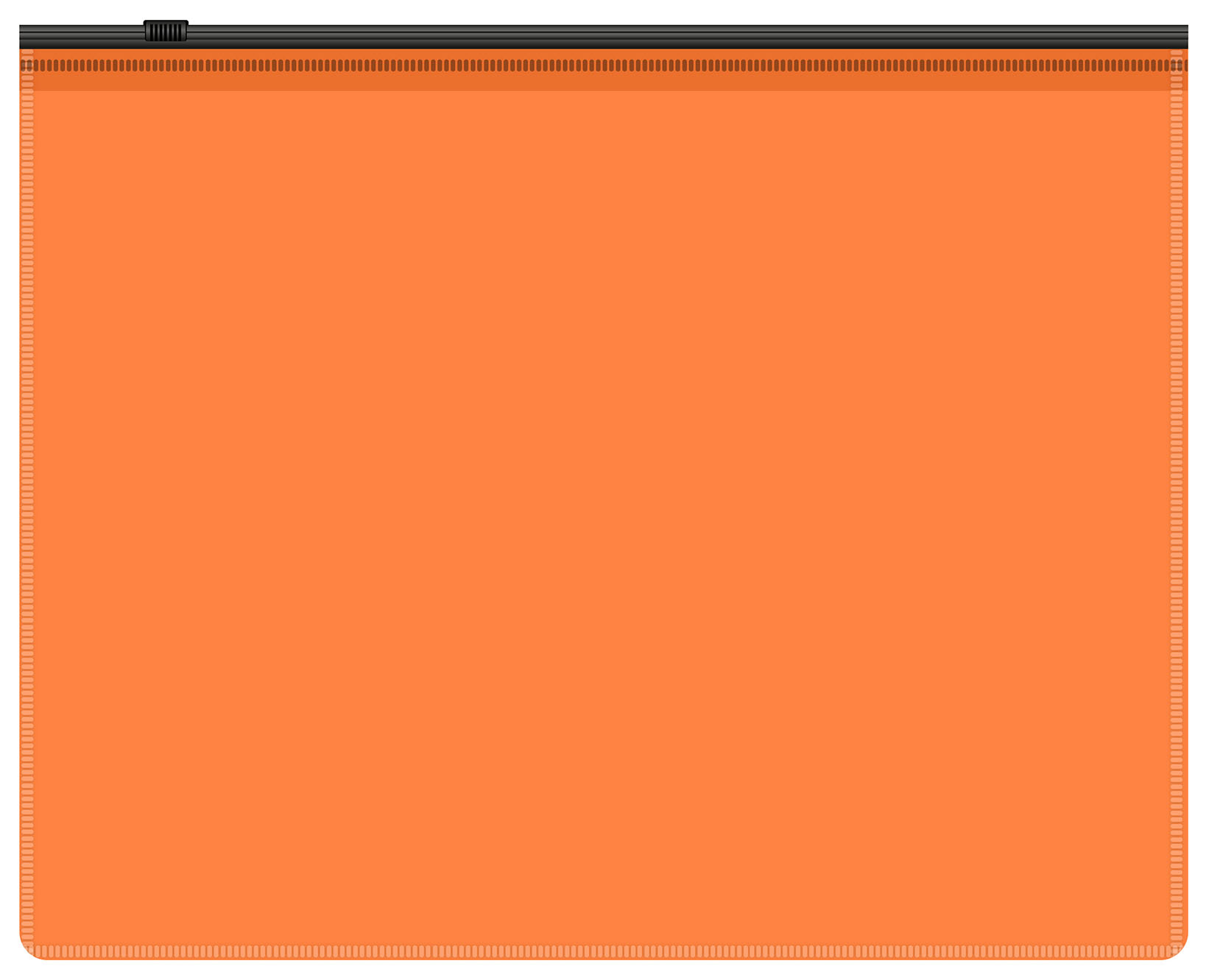 Папка на молнии ZIP Бюрократ Double Neon DNEBPM4AORBL A4+ полипропилен 0.15мм оранжевый цвет молнии черный