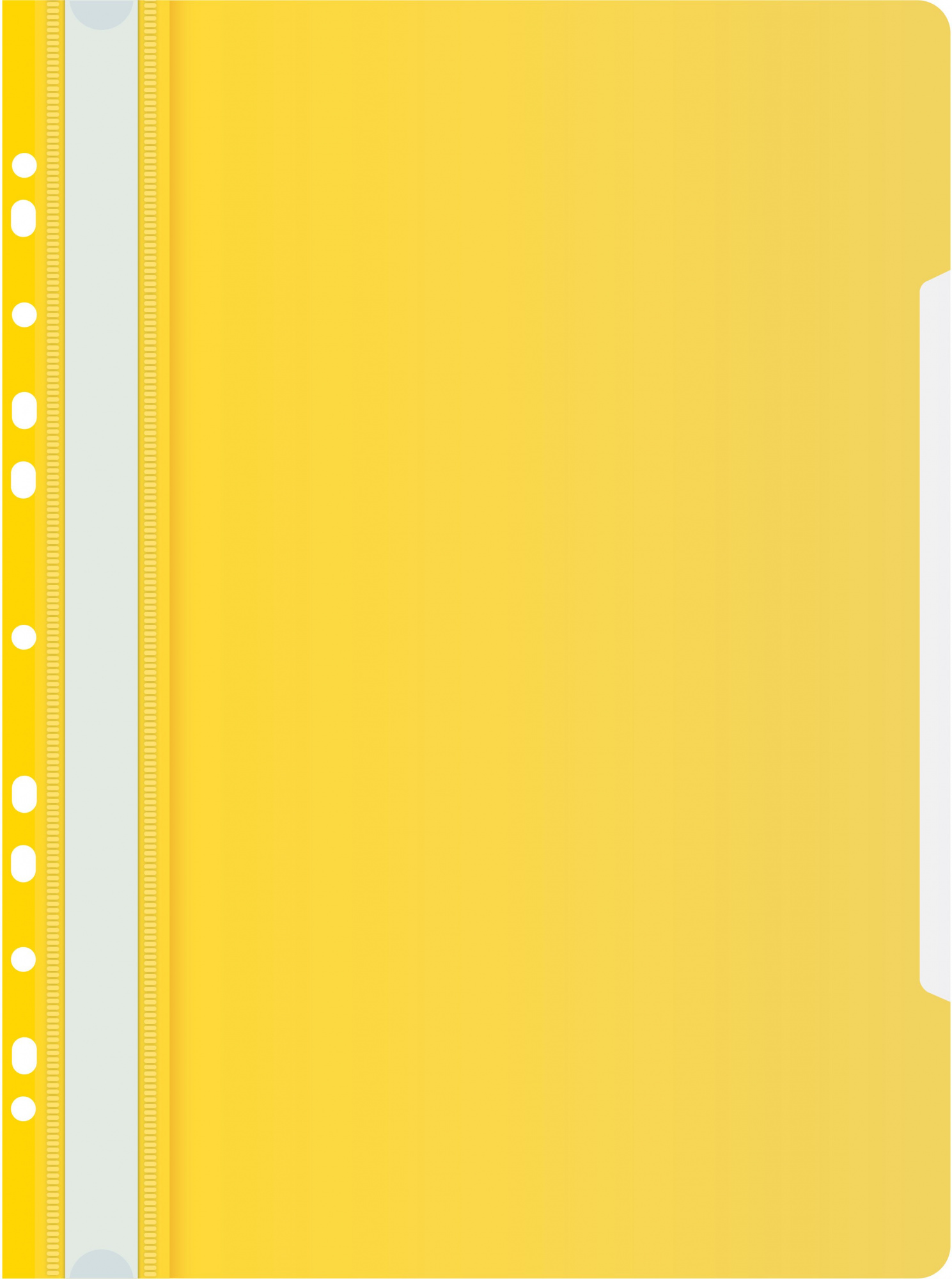 Папка-скоросшиватель Бюрократ PS-P20YEL A4 прозрач.верх.лист боков.перф. пластик желтый