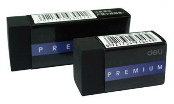 Ластик Deli Premium E3043 40x22x12мм черный индивидуальная картонная упаковка - купить недорого с доставкой в интернет-магазине