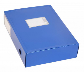 Короб архивный вырубная застежка Бюрократ -BA80/08BLUE пластик 0.8мм корешок 80мм 330х245мм синий - купить недорого с доставкой в интернет-магазине