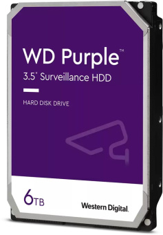 Жесткий диск WD SATA-III 6TB WD64PURZ Surveillance Purple (5400rpm) 256Mb 3.5" - купить недорого с доставкой в интернет-магазине