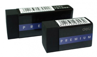 Ластик Deli Premium E3042 60x24x12мм черный индивидуальная картонная упаковка - купить недорого с доставкой в интернет-магазине