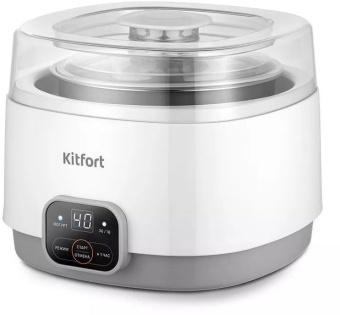 Йогуртница Kitfort КТ-6080 15Вт 1б. 1000мл упр.:электрон. белый/серый - купить недорого с доставкой в интернет-магазине
