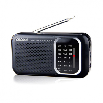 Радиоприемник портативный Сигнал РП-202 черный - купить недорого с доставкой в интернет-магазине