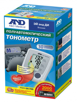 Тонометр полуавтоматический A&D UA-705 - купить недорого с доставкой в интернет-магазине