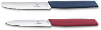 Набор ножей кухон. Victorinox Swiss Modern (6.9096.2L1) компл.:2шт бордовый/синий карт.коробка - купить недорого с доставкой в интернет-магазине