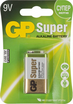 Батарея GP Super Alkaline 1604A 6LR61 9V (1шт) - купить недорого с доставкой в интернет-магазине