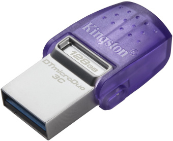 Флеш Диск Kingston 128GB DataTraveler microDuo 3C DTDUO3CG3/128GB USB3.0 фиолетовый - купить недорого с доставкой в интернет-магазине