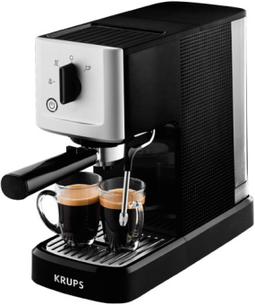 Кофеварка рожковая Krups Espresso Pompe Compact XP344010 1460Вт черный/серебристый - купить недорого с доставкой в интернет-магазине