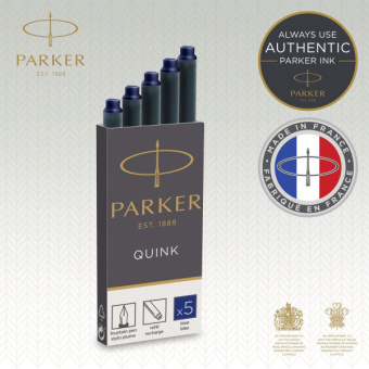 Картридж Parker Quink Z11 (CW1950384) синие чернила для ручек перьевых (5шт) - купить недорого с доставкой в интернет-магазине