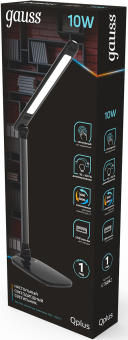 Светильник Gauss Qplus GTL504 (GT5042) настольный LED черный 10Вт - купить недорого с доставкой в интернет-магазине