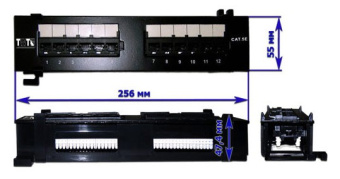 Патч-панель Lanmaster TWT-PP12UTP-H 10" 1U 12xRJ45 кат.5e UTP - купить недорого с доставкой в интернет-магазине