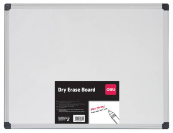 Доска магнитно-маркерная Deli E39033A лак белый 60x90см алюминиевая рама - купить недорого с доставкой в интернет-магазине