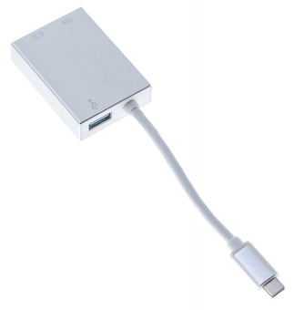 Адаптер Buro BHP USB Type-C (m) USB Type-C (f) miniDisplayPort (f) 0.1м серебристый - купить недорого с доставкой в интернет-магазине