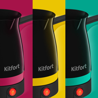 Кофеварка Электрическая турка Kitfort КТ-7183-2 1000Вт черный/зеленый - купить недорого с доставкой в интернет-магазине