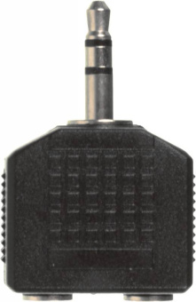 Адаптер аудио Ningbo JAAA095-B 2xJack 3.5 (f)/Jack 3.5 (m) черный - купить недорого с доставкой в интернет-магазине