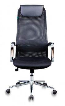 Кресло руководителя Бюрократ KB-9N черный TW-01 TW-11 сетка/ткань с подголов. крестов. металл хром - купить недорого с доставкой в интернет-магазине