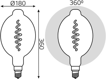 Лампа филам. Gauss Filament Vintage 8.5Вт цок.:E27 шар 220B 1800K св.свеч.бел.теп. (упак.:1шт) (152802005) - купить недорого с доставкой в интернет-магазине