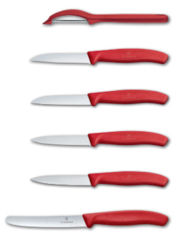 Набор ножей кухон. Victorinox Swiss Classic Paring (6.7111.6G) компл.:6предм. красный подар.коробка - купить недорого с доставкой в интернет-магазине