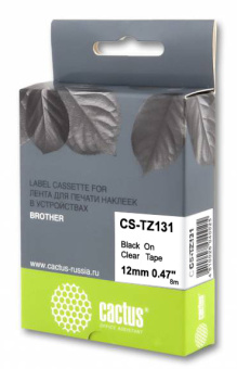 Картридж ленточный Cactus CS-TZ131 TZe-131 черный для Brother 1010/1280/1830VP/7600VP - купить недорого с доставкой в интернет-магазине