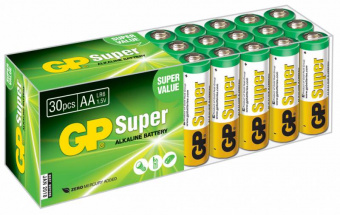 Батарея GP Super Alkaline 15A LR6 AA (30шт) - купить недорого с доставкой в интернет-магазине