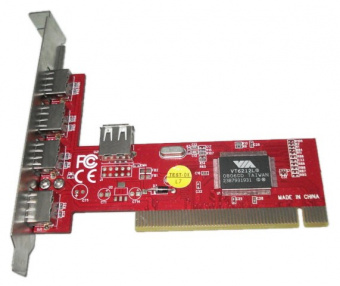 Контроллер PCI VIA6212 (4+1) 5xUSB2.0 Bulk - купить недорого с доставкой в интернет-магазине