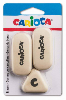 Набор ластиков Carioca SCHOOL 42782 каучук белый блистер (3шт) - купить недорого с доставкой в интернет-магазине