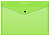 Конверт на кнопке Бюрократ Double Neon DNEPK803A4LETT A4 гориз. пластик 0.15мм салатовый